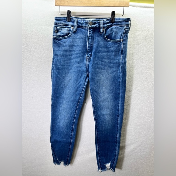 KanCan Distressed Skinny Ankle Jeans Womens 28 Blue Denim Stretch Frayed 2157 - Picture 1 of 8